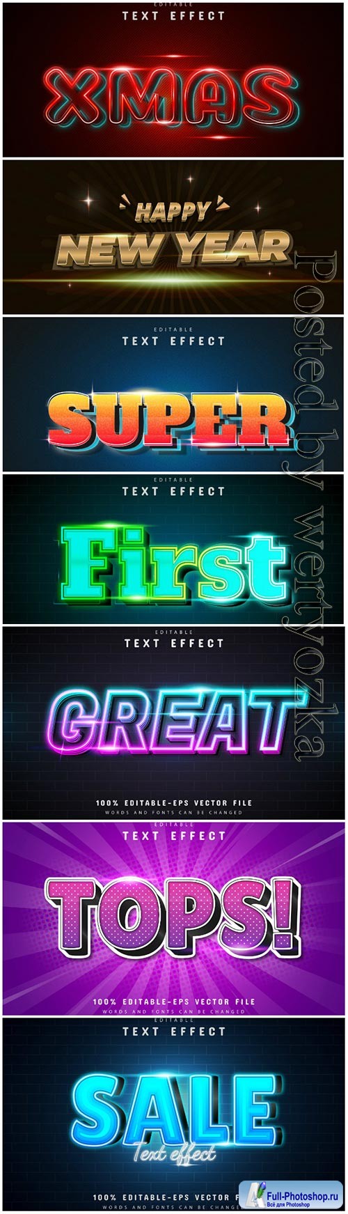 3d editable text style effect vector vol 77