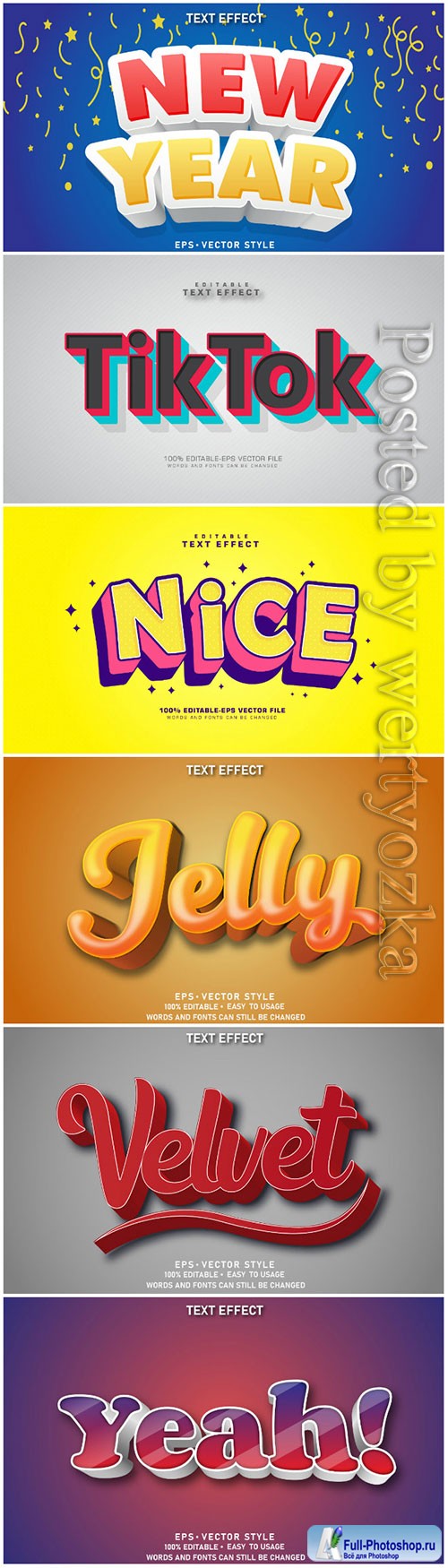 3d editable text style effect vector vol 94