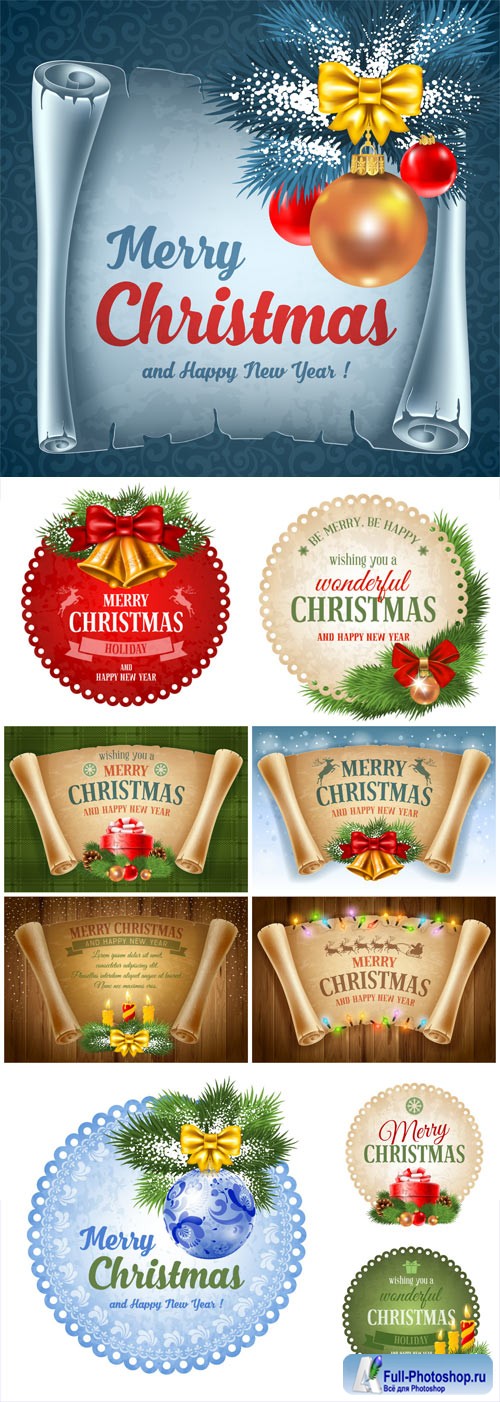 New Year and Christmas illustrations in vector 39