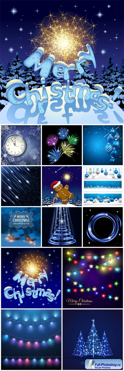 New Year and Christmas illustrations in vector 33