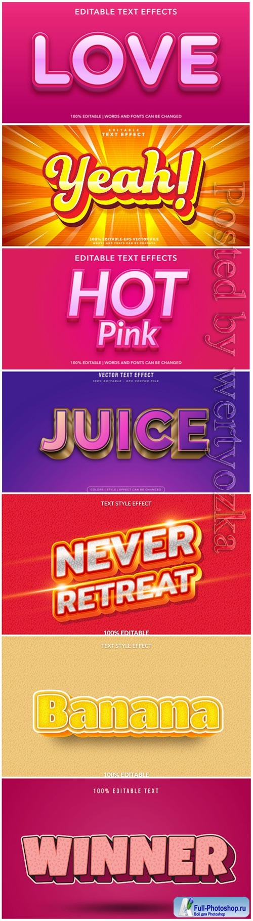 3d editable text style effect vector vol 109