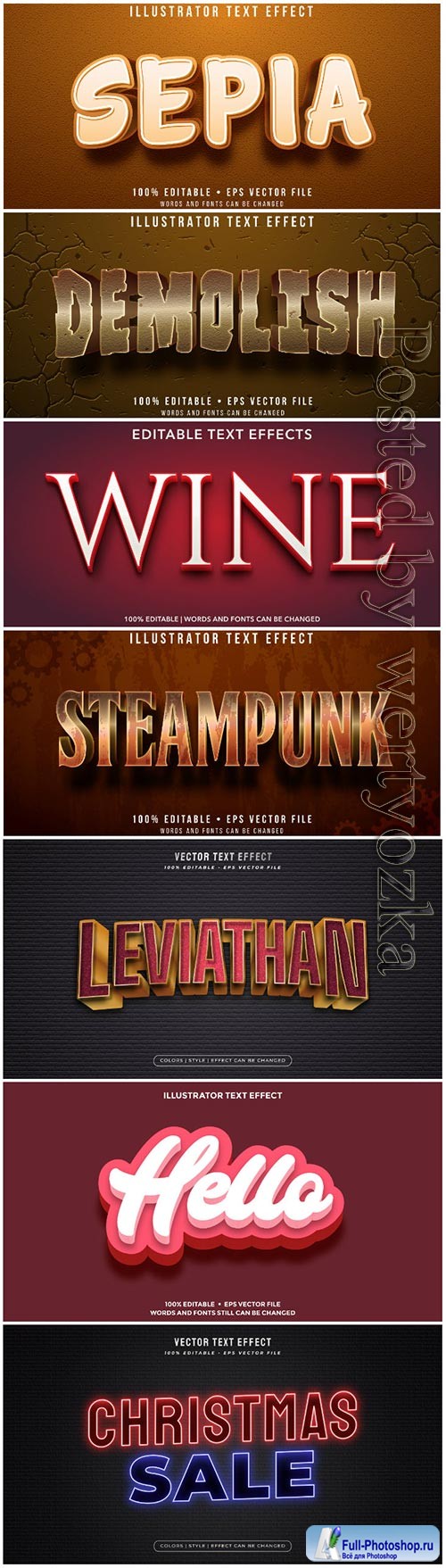 3d editable text style effect vector vol 108