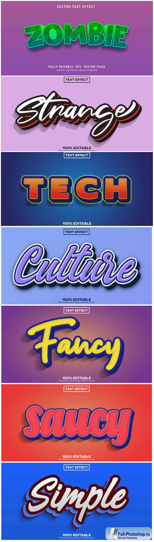 3d editable text style effect vector vol 117