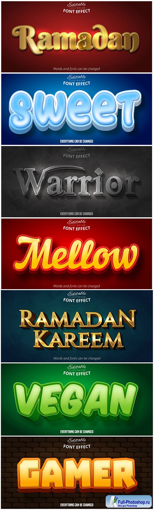 3d editable text style effect vector vol 113