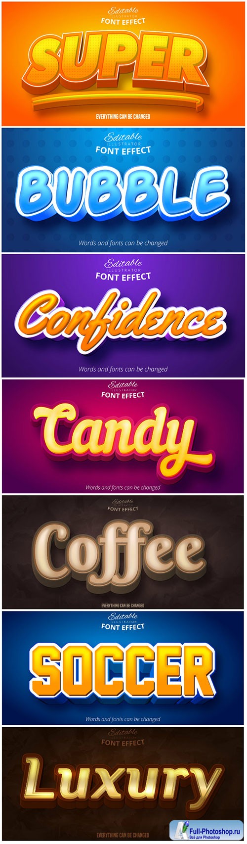 3d editable text style effect vector vol 112