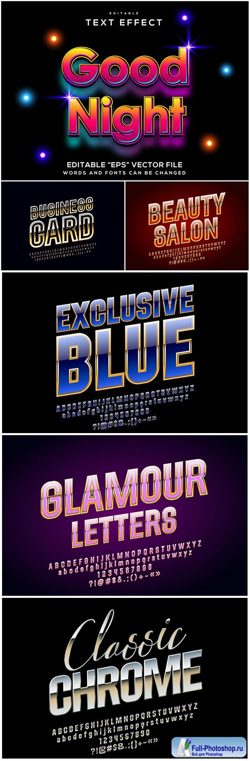 3d editable text style effect vector vol 137