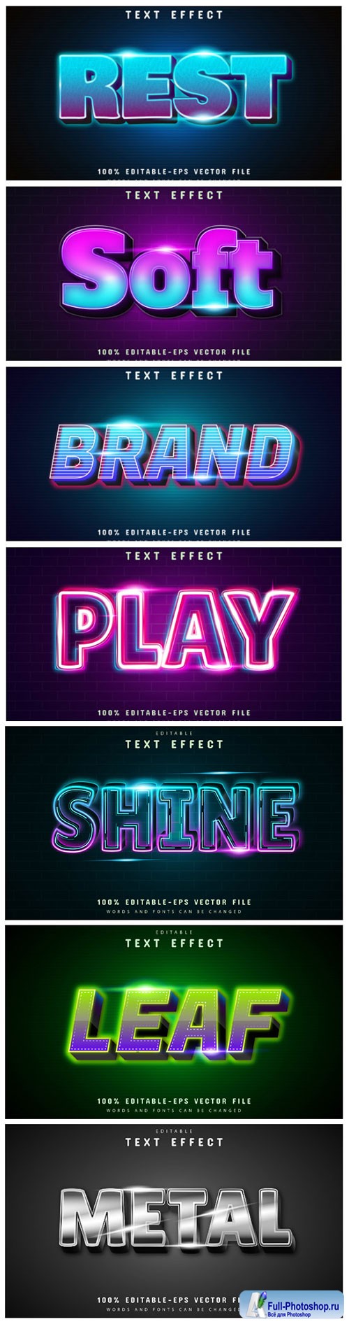 3d editable text style effect vector vol 148