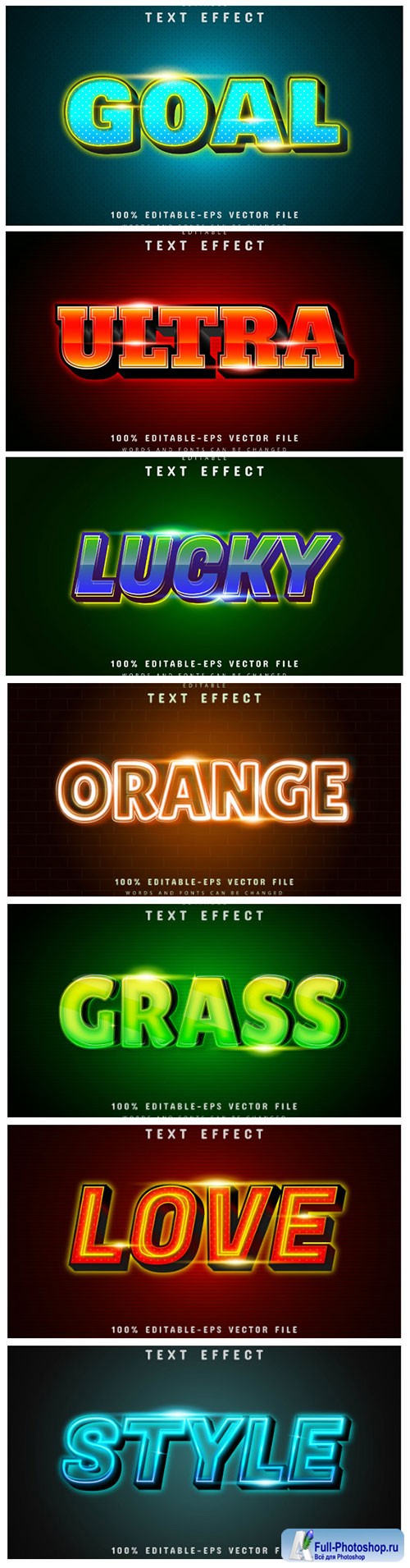 3d editable text style effect vector vol 140