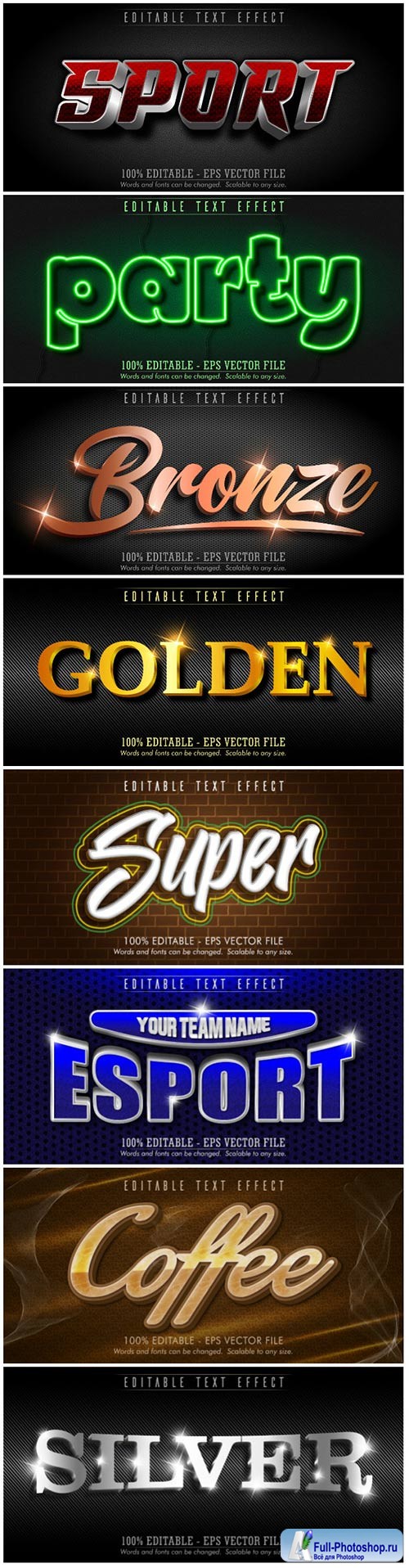 3d editable text style effect vector vol 171