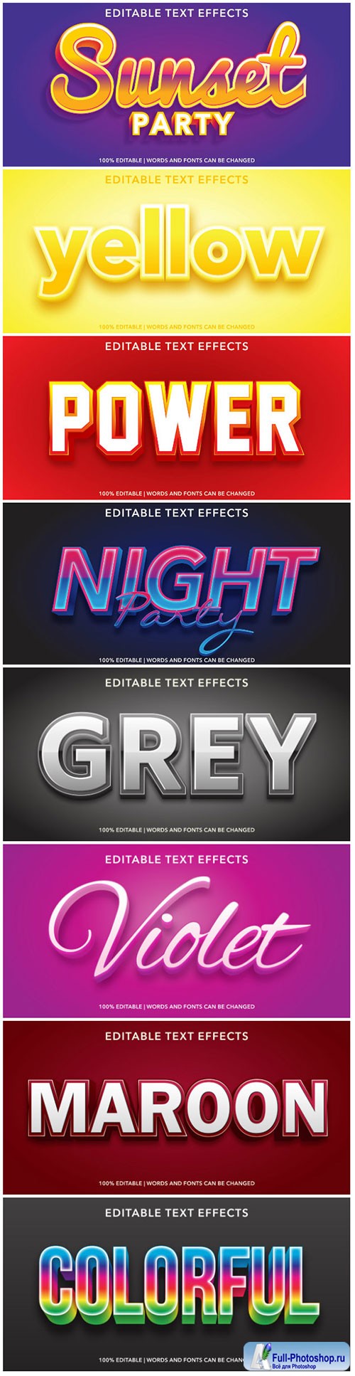 3d editable text style effect vector vol 169