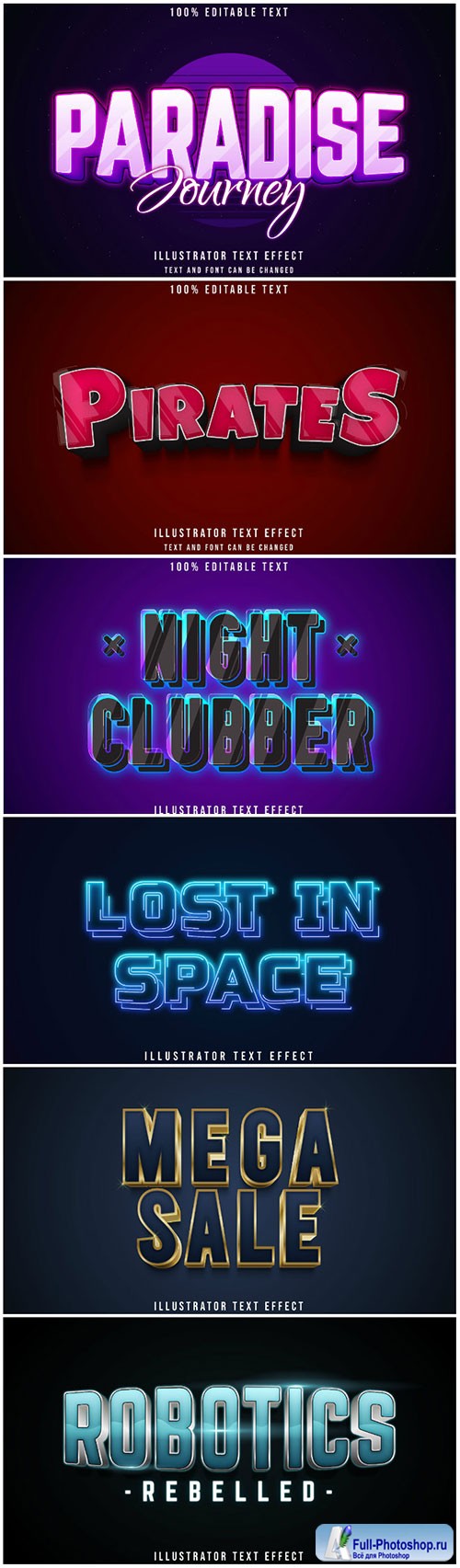 3d editable text style effect vector vol 182