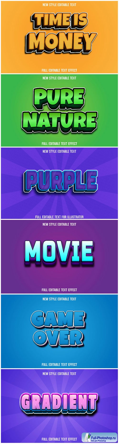 3d editable text style effect vector vol 203