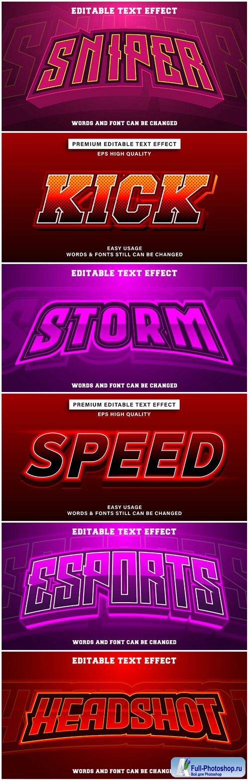 3d editable text style effect vector vol 193