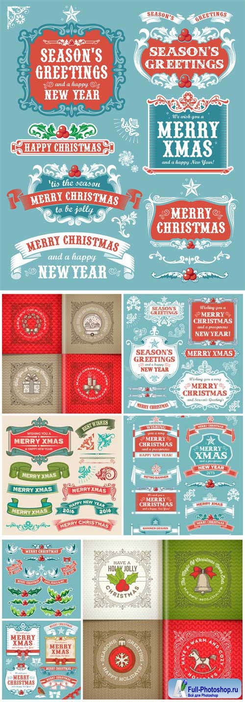 New Year and Christmas illustrations in vector 44