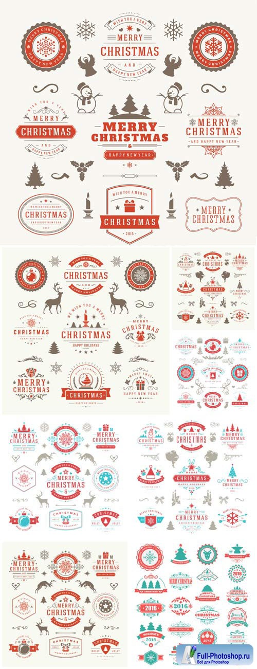 New Year and Christmas illustrations in vector 47