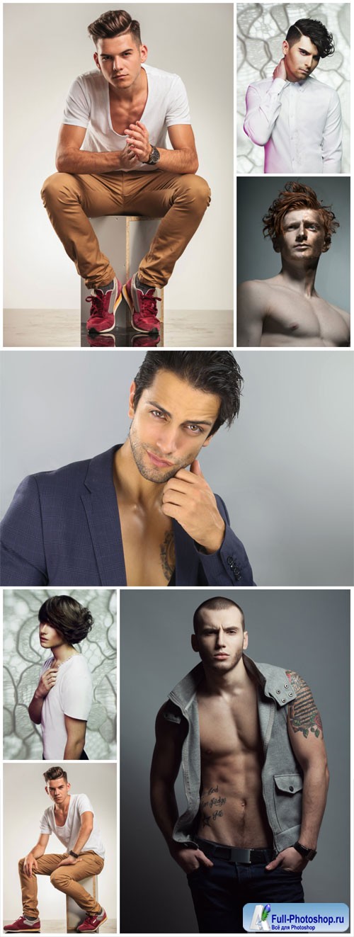 Handsome and stylish men stock photo