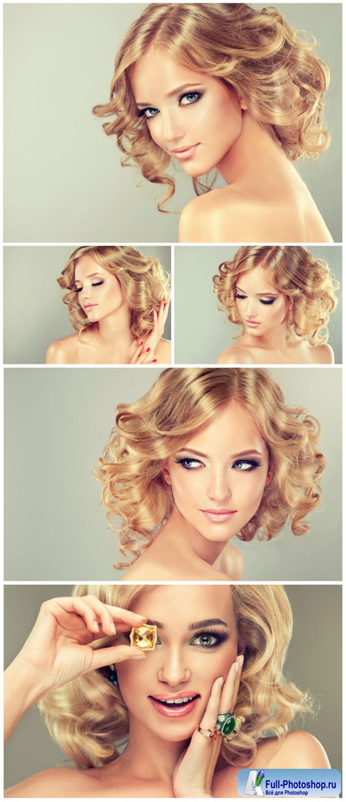 Blonde with short hair stock photo