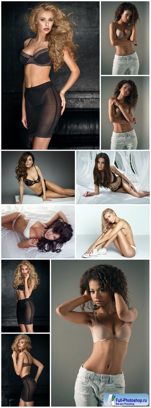 Women in different underwear stock photo