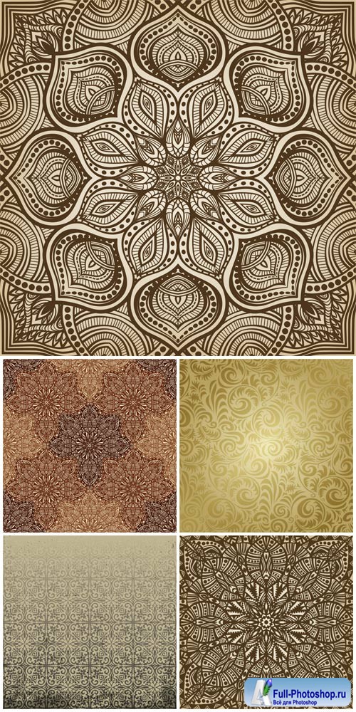 Seamless texture with golden patterns in vector