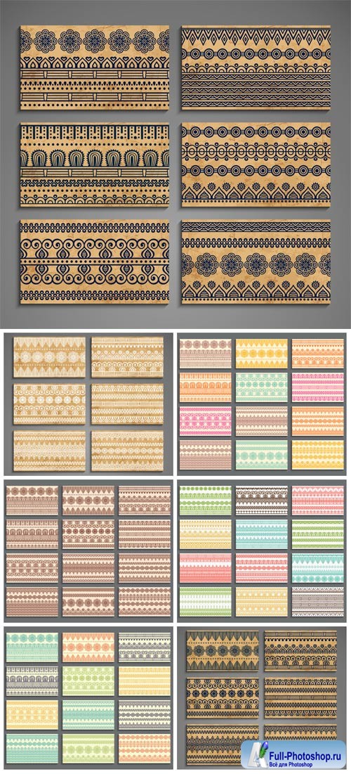 Ethnic ornaments, patterns in vector