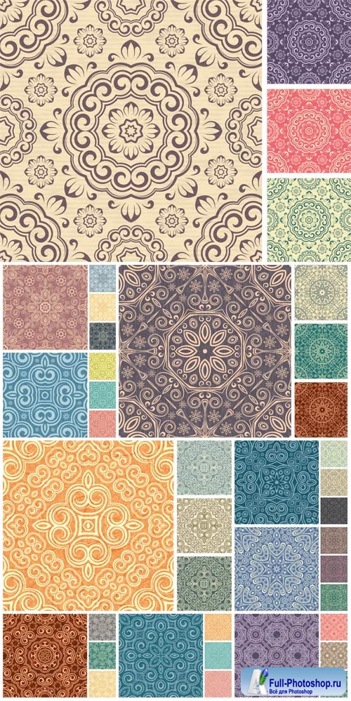 Vintage floral patterns in vector