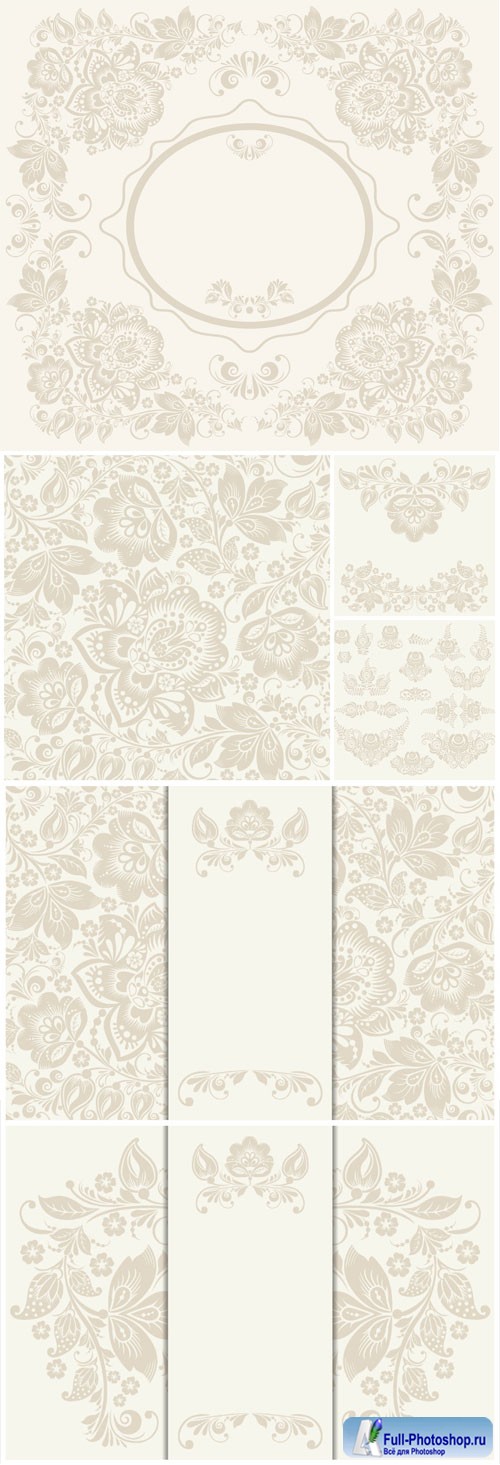 Delicate floral patterns in vector