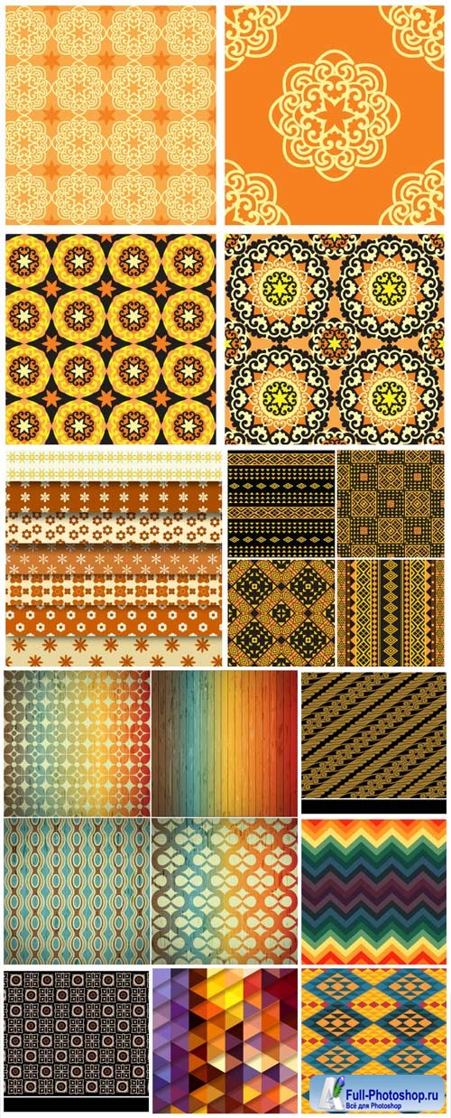 Bright yellow patterns and backgrounds in vector