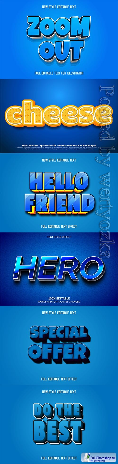 3d editable text style effect vector vol 226