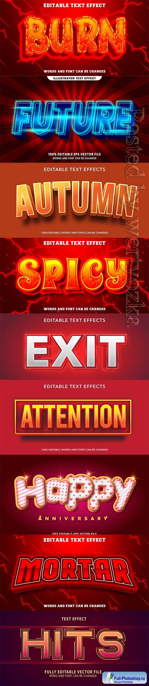 3d editable text style effect vector vol 246