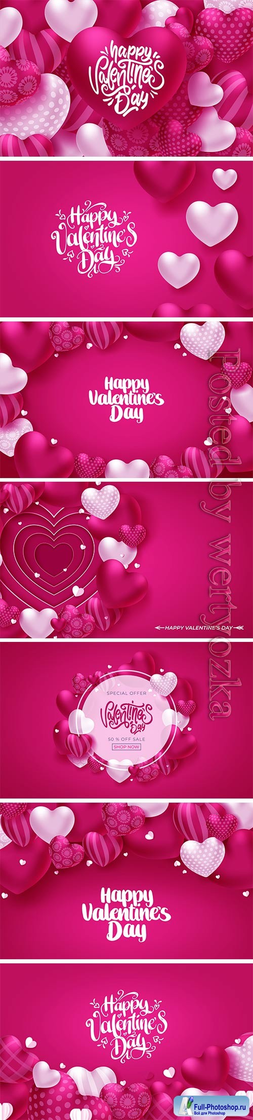 Colorful soft and smooth valentine greeting card with hearts