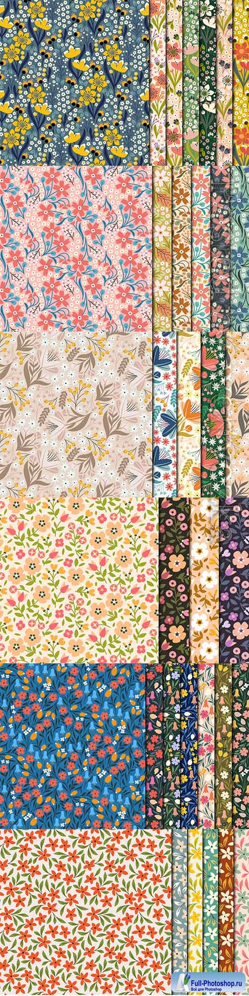 Vintage small flowers seamless pattern