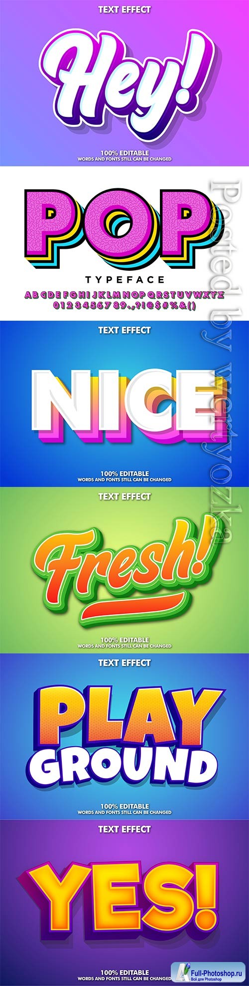 3d editable text style effect vector vol 270