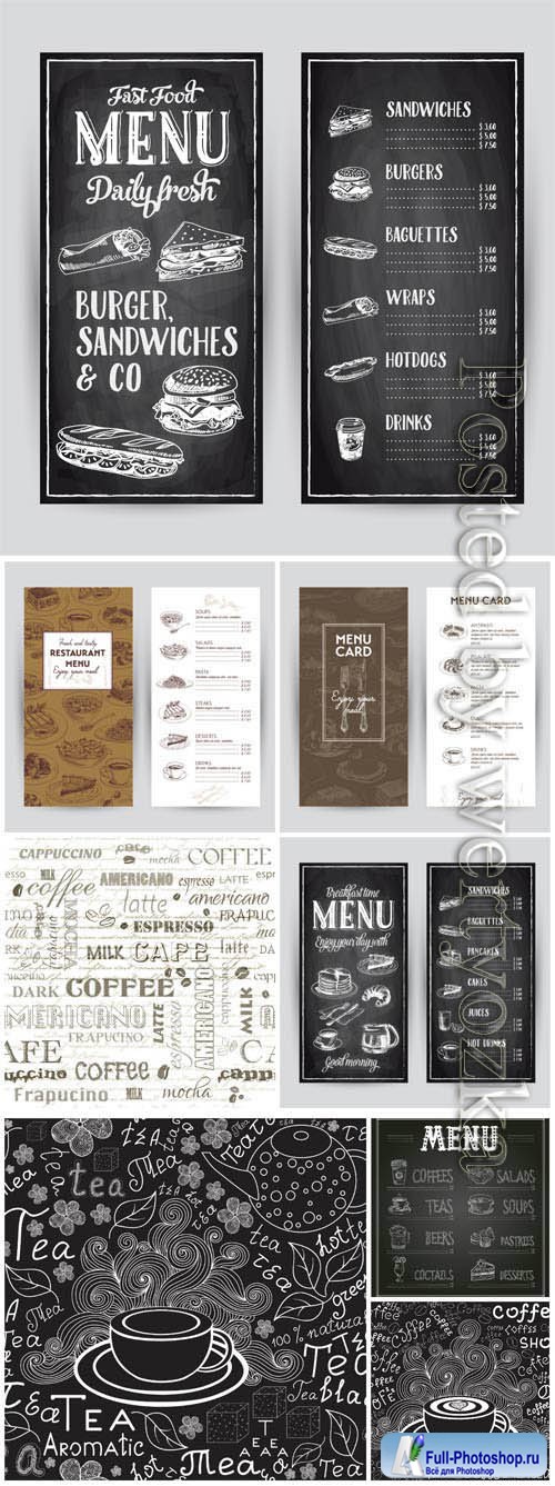 Restaurant menu in vintage style in vector