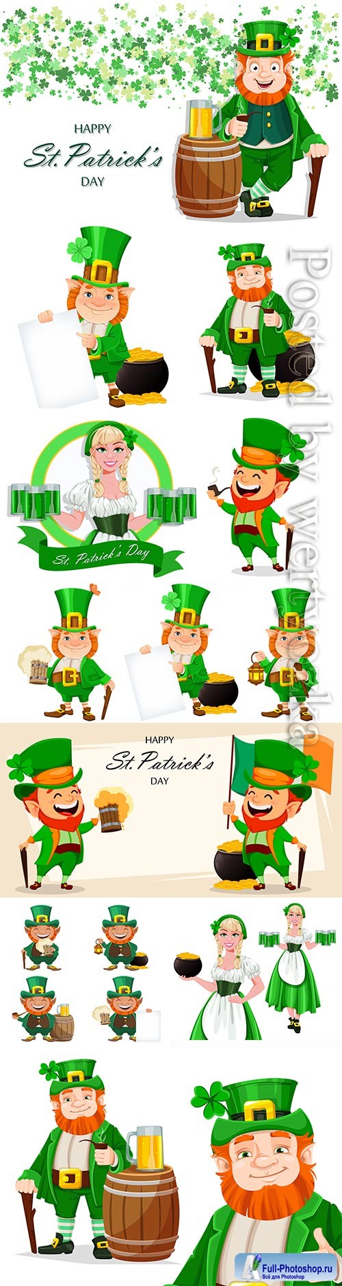 Leprechaun cartoon character, saint patricks day