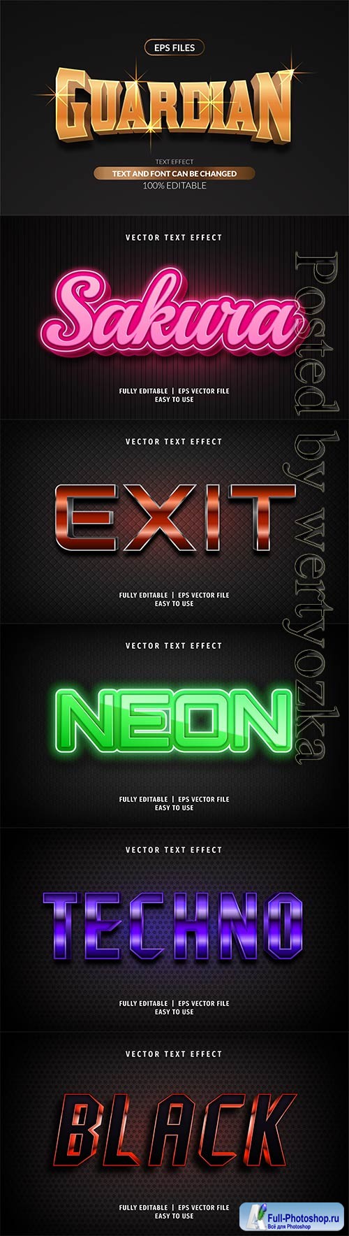 3d editable text style effect vector vol 288