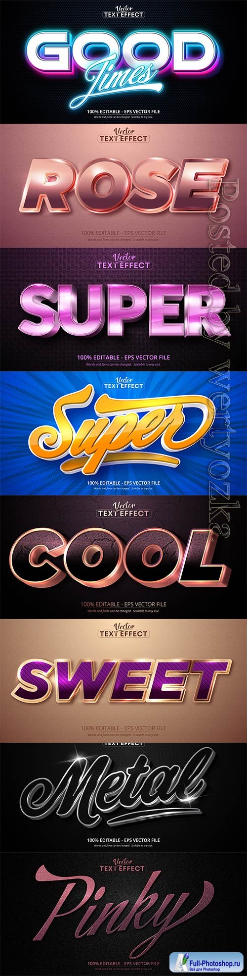 3d editable text style effect vector vol 287