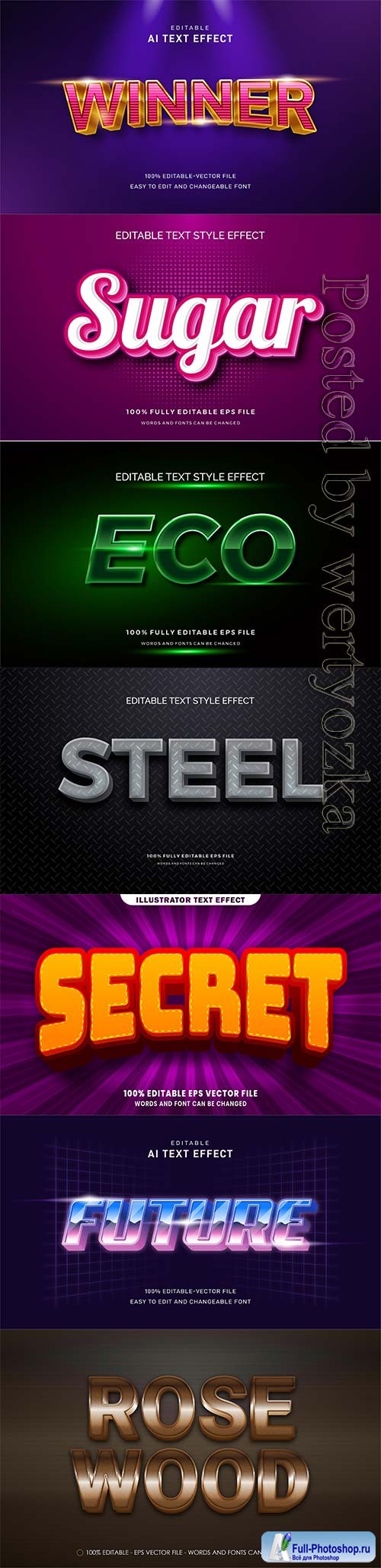 3d editable text style effect vector vol 306