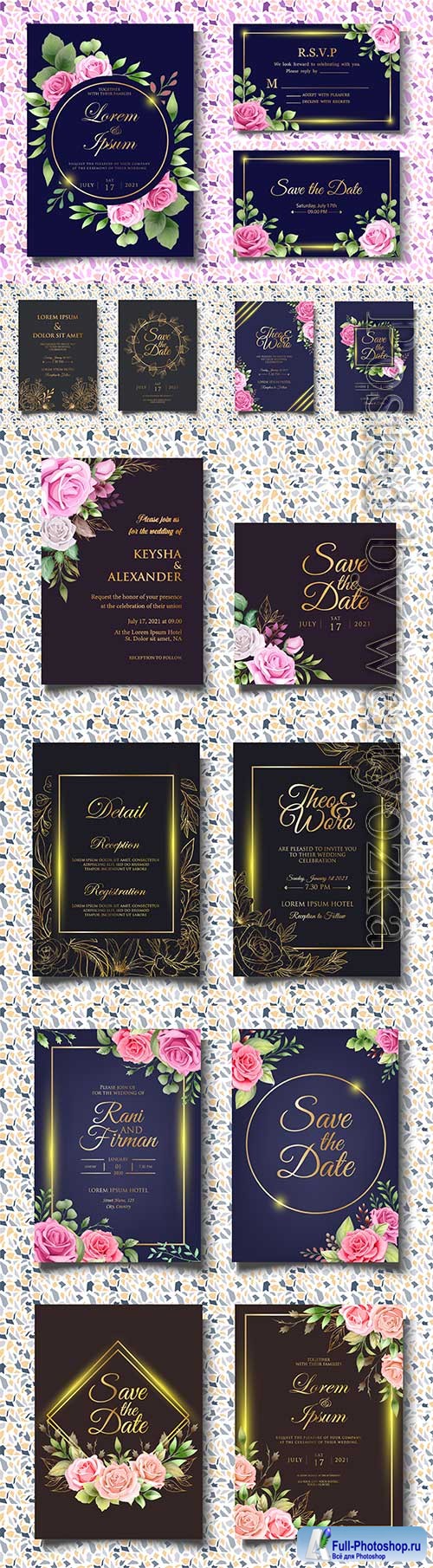 Vector wedding invitation template