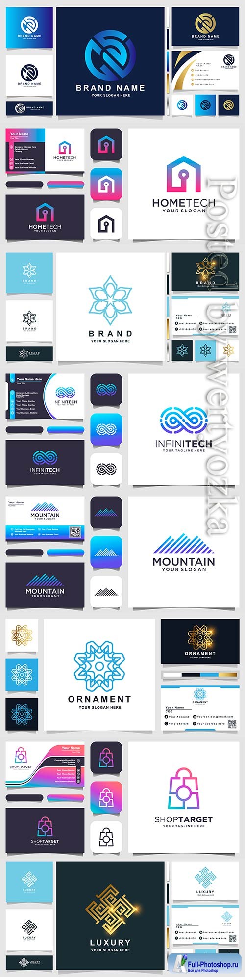 Logo design and business card vector template