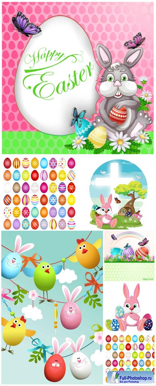 Vector illustration with Easter elements