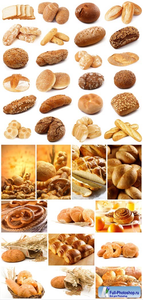 Bread, flour products, baked goods stock photo