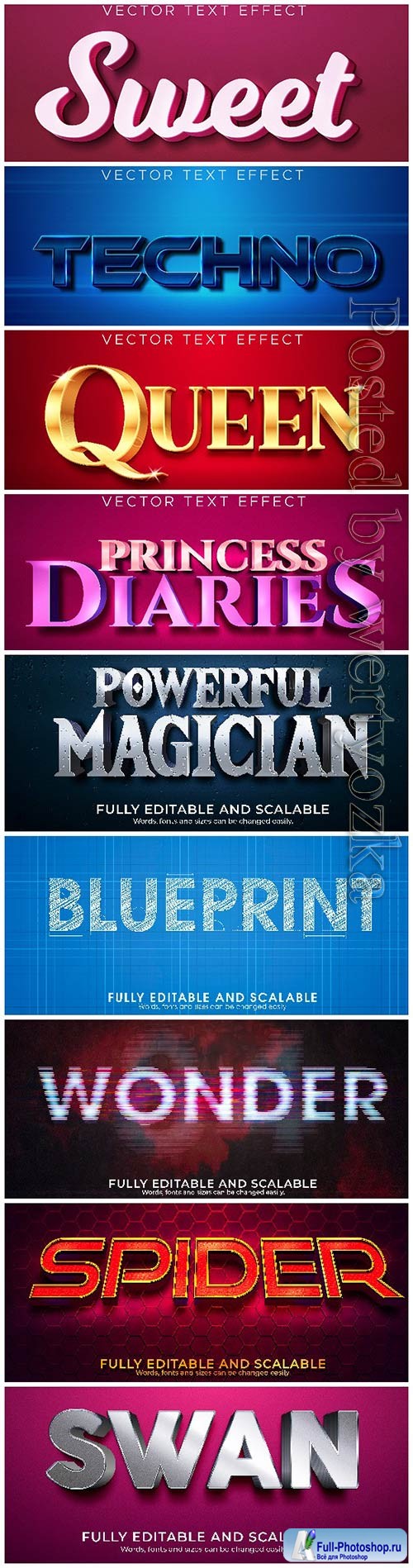 3d editable text style effect vector vol 338