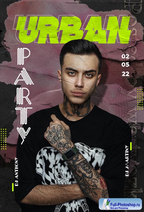 Urban Party Flyer  PSD Template