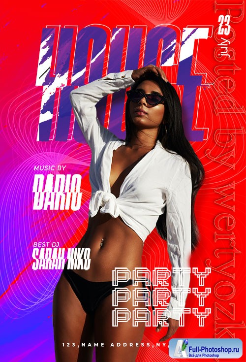 House Party Flyer PSD Template