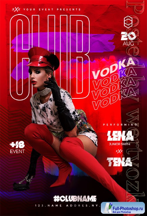 Club Vodka Flyer PSD Template