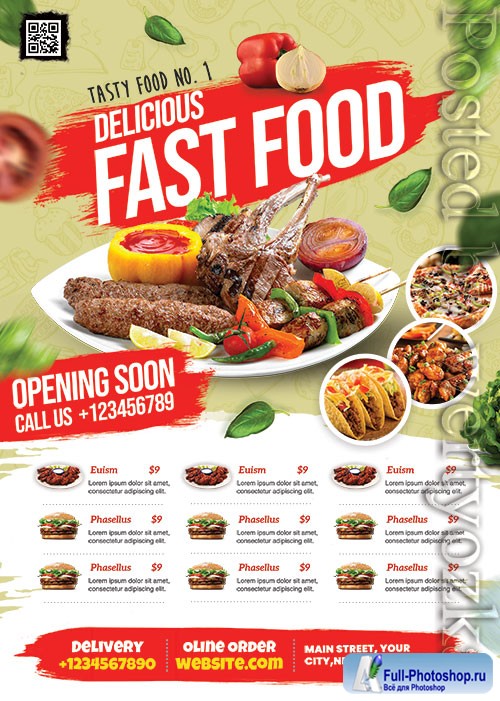 Restaurant Promotion Flyer Design PSD