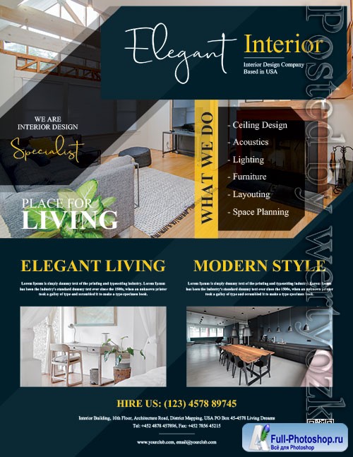 Modern Interior Flyer PSD Design Template