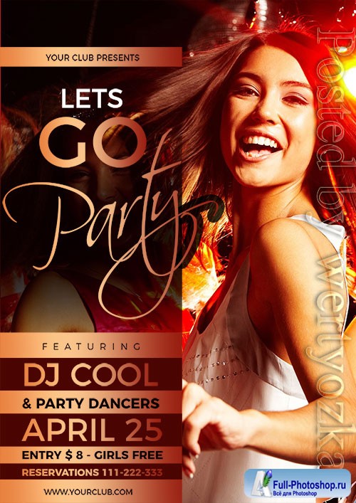 Cool Party Flyer PSD Design Template