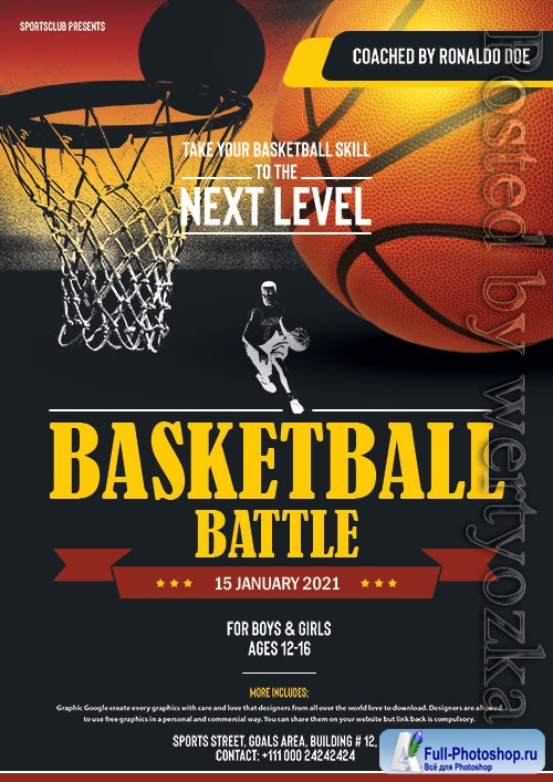 Basketball Flyer PSD Design Template