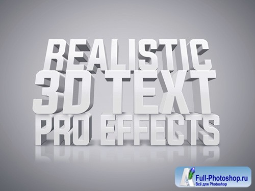 White 3D Text Effect PSD Design Template